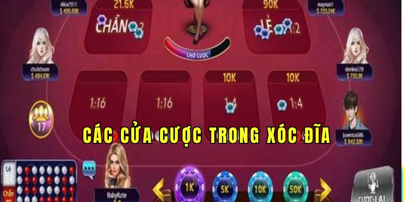 Xóc đĩa có nhiều cửa cược với cá tỷ lệ trả thưởng khác nhau để bạn thoải mái lựa chọn